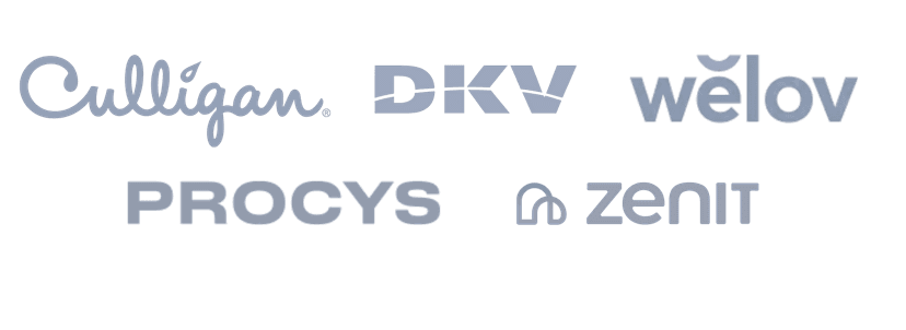 Companies that trust us: Culligan, DKV, welov, PROCYS, Zenit